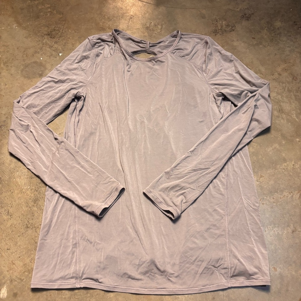 Lululemon Timeless Twist Long Sleeve light brown/gray Womens Top